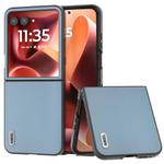 For Motorola Razr 60 Ultra ABEEL Genuine Leather Elegant Black Edge Phone Case(Sky Blue)