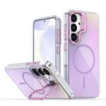 For Samsung Galaxy S23 5G Gradient Discolor Lens Kickstand Magsafe Phone Case(Purple)