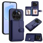 For Xiaomi 15 Ultra Button Card Bag RFID Anti-theft Phone Case(Blue)
