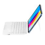 For iPad 2025 / 2022 U8 Magic Folio Ultra-thin RGB Backlight Touchpad BT Keyboard Leather Case(White)