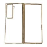 For Samsung Galaxy Z Fold Special Plating Spring Axis Skin Feel Phone Case(Gold)