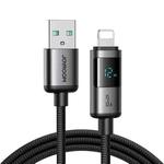 JOYROOM S-A16 Pro Prism Series 3A Digital Display USB to 8 Pin Fast Charging Data Cable, Length: 1.2m(Black)