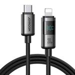 JOYROOM S-A16 Pro Prism Series 30W Digital Display Type-C to 8 Pin Fast Charging Data Cable, Length: 1.2m(Black)