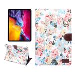 For iPad Air 2022 / 2020 10.9 Flower Cloth Texture PC Horizontal Flip Leather Protective Case with Holder & Card Slots & Wallet & Photo Frame & Sleep / Wake-up Function(White)