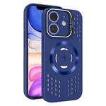 For iPhone 11 Lens Holder MagSafe Cooling Phone Case(Royal Blue)