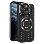 For iPhone 11 Pro Max Lens Holder MagSafe Cooling Phone Case(Black)