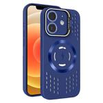 For iPhone 12 Lens Holder MagSafe Cooling Phone Case(Royal Blue)