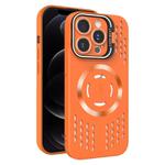 For iPhone 12 Pro Lens Holder MagSafe Cooling Phone Case(Orange)