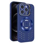 For iPhone 12 Pro Lens Holder MagSafe Cooling Phone Case(Royal Blue)