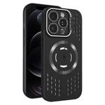 For iPhone 12 Pro Lens Holder MagSafe Cooling Phone Case(Black)