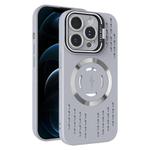 For iPhone 12 Pro Max Lens Holder MagSafe Cooling Phone Case(Grey)