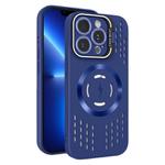 For iPhone 13 Pro Lens Holder MagSafe Cooling Phone Case(Royal Blue)