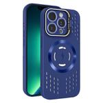For iPhone 13 Pro Max Lens Holder MagSafe Cooling Phone Case(Royal Blue)