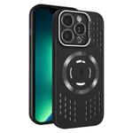 For iPhone 13 Pro Max Lens Holder MagSafe Cooling Phone Case(Black)