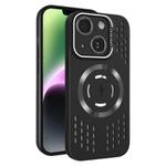 For iPhone 14 Lens Holder MagSafe Cooling Phone Case(Black)