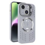 For iPhone 14 Lens Holder MagSafe Cooling Phone Case(Grey)