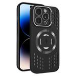 For iPhone 14 Pro Max Lens Holder MagSafe Cooling Phone Case(Black)