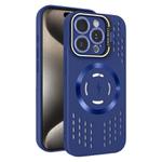 For iPhone 15 Pro Lens Holder MagSafe Cooling Phone Case(Royal Blue)