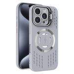 For iPhone 15 Pro Max Lens Holder MagSafe Cooling Phone Case(Grey)