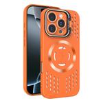 For iPhone 16 Pro Lens Holder MagSafe Cooling Phone Case(Orange)