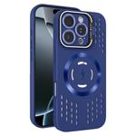 For iPhone 16 Pro Lens Holder MagSafe Cooling Phone Case(Royal Blue)