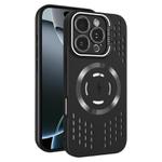 For iPhone 16 Pro Lens Holder MagSafe Cooling Phone Case(Black)