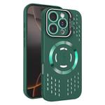 For iPhone 16 Pro Max Lens Holder MagSafe Cooling Phone Case(Dark Green)