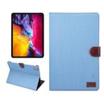 For iPad Air 2022 / 2020 10.9 Denim Texture PC Horizontal Flip Leather Protective Case, with Holder & Card Slots & Wallet & Photo Frame & Sleep / Wake-up Function(Light Blue)
