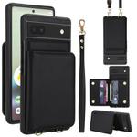 For Google Pixel 8 Crossbody Dual-buckle Wallet RFID Back Leather Phone Case(Black)