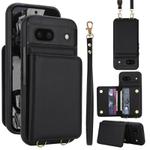 For Google Pixel 8a Crossbody Dual-buckle Wallet RFID Back Leather Phone Case(Black)