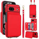 For Google Pixel 8a Crossbody Dual-buckle Wallet RFID Back Leather Phone Case(Red)