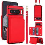 For Google Pixel 8 Pro Crossbody Dual-buckle Wallet RFID Back Leather Phone Case(Red)