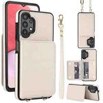 For Samsung Galaxy A13 5G / 4G Crossbody Dual-buckle Wallet RFID Back Leather Phone Case(White)