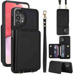 For Samsung Galaxy A13 5G / 4G Crossbody Dual-buckle Wallet RFID Back Leather Phone Case(Black)