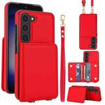 For Samsung Galaxy A14 5G / 4G Crossbody Dual-buckle Wallet RFID Back Leather Phone Case(Red)