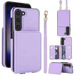 For Samsung Galaxy A14 5G / 4G Crossbody Dual-buckle Wallet RFID Back Leather Phone Case(Light Purple)