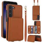 For Samsung Galaxy A14 5G / 4G Crossbody Dual-buckle Wallet RFID Back Leather Phone Case(Brown)