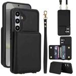 For Samsung Galaxy A35 5G Crossbody Dual-buckle Wallet RFID Back Leather Phone Case(Black)