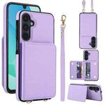 For Samsung Galaxy A16 5G Crossbody Dual-buckle Wallet RFID Back Leather Phone Case(Light Purple)