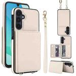 For Samsung Galaxy A26 5G Crossbody Dual-buckle Wallet RFID Back Leather Phone Case(White)