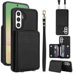 For Samsung Galaxy A36 5G Crossbody Dual-buckle Wallet RFID Back Leather Phone Case(Black)
