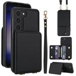 For Samsung Galaxy S23+ 5G Crossbody Dual-buckle Wallet RFID Back Leather Phone Case(Black)