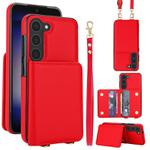 For Samsung Galaxy S23+ 5G Crossbody Dual-buckle Wallet RFID Back Leather Phone Case(Red)