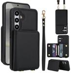 For Samsung Galaxy S24+ 5G Crossbody Dual-buckle Wallet RFID Back Leather Phone Case(Black)