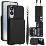 For Samsung Galaxy S25 Edge 5G Crossbody Dual-buckle Wallet RFID Back Leather Phone Case(Black)