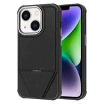 For iPhone 15 Plus / 14 Plus Fabric Feel PU MagSafe Phone Case(Black)