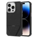 For iPhone 14 Pro Max Fabric Feel PU MagSafe Phone Case(Black)