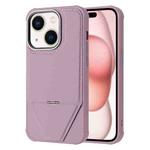 For iPhone 15 Fabric Feel PU MagSafe Phone Case(Purple)