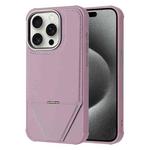 For iPhone 15 Pro Fabric Feel PU MagSafe Phone Case(Purple)
