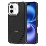 For iPhone 16 Plus Fabric Feel PU MagSafe Phone Case(Black)